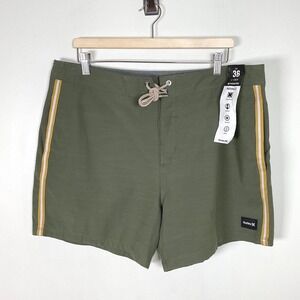 Hurley‎ X Phantom Naturals Mens Olive Green Swim Trunks Shorts Size 36
